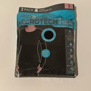 Free Country Ladies Base Layer Top Microtech Heat Pack of 2 with Thumb H…